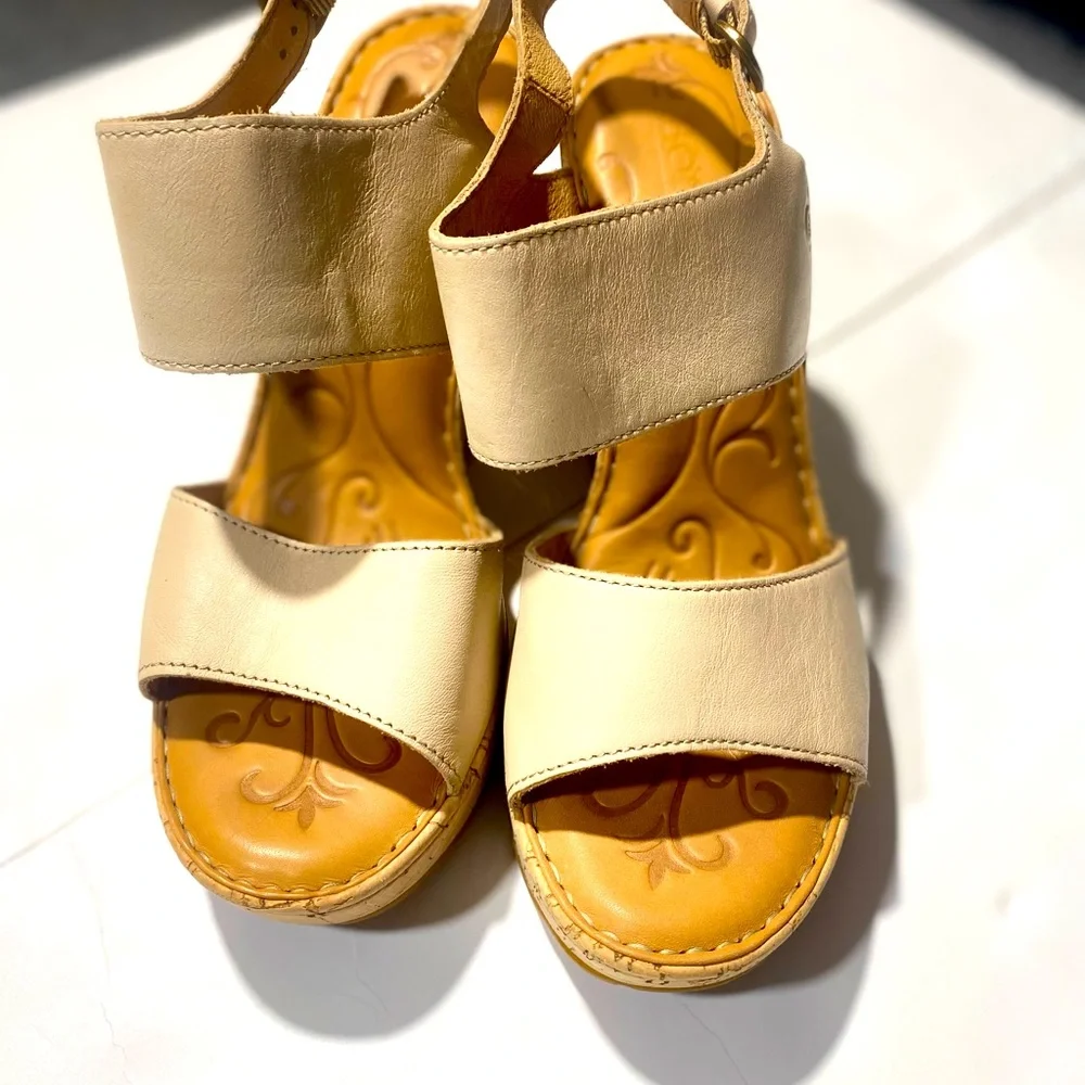 Born Women's Nude Cork Platform Sandals